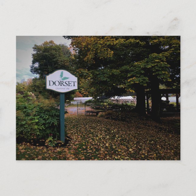 Dorset, Vermont Town Zeichen Postkarte (Vorderseite)