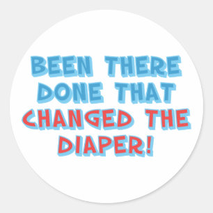 … Dort geändert der Windel! Runder Aufkleber