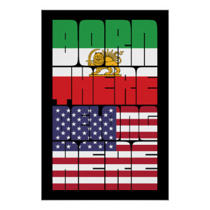 Dort geboren, hier zugehörig Amerikanisches iranis Poster