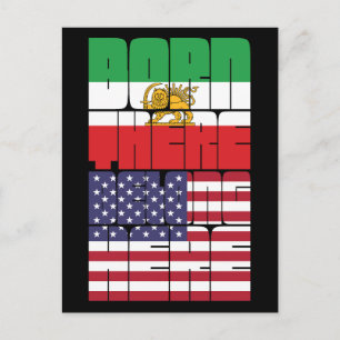 Dort geboren, hier zugehörig Amerikanisches iranis Postkarte