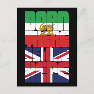 Dort geboren, hier zugehörig Britisch-Iranisches D Postkarte