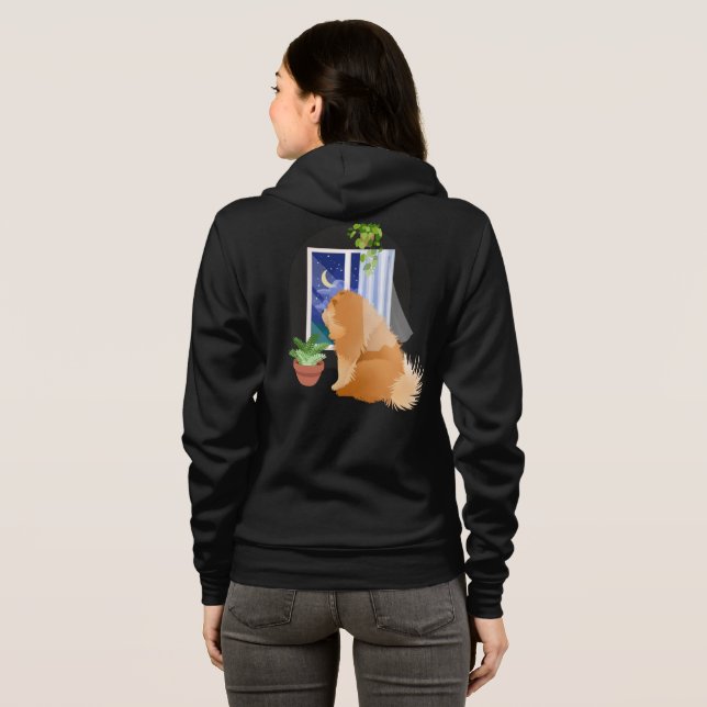 DORT HERAUS KUCHSCHREIBEN BACK/FRONT Kunst Hoodie (Schwarz voll)