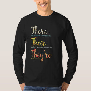 Dort Ihr Sie Englisch Grammatik Lehrer Wortspiel 2 T-Shirt