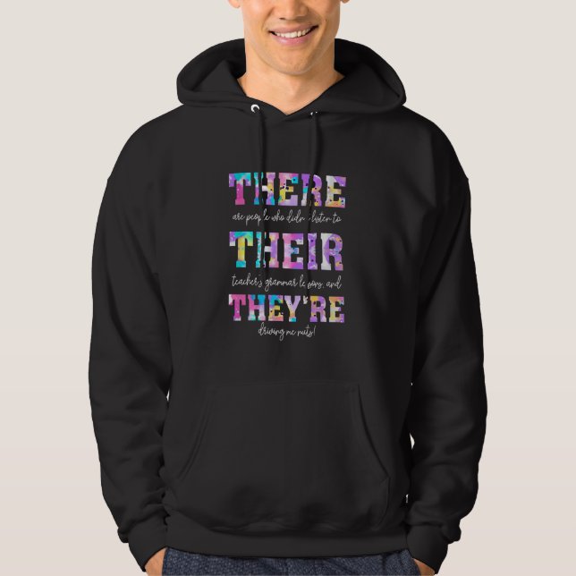 Dort sind sie englischer Grammatikkurs Hoodie (Vorderseite)