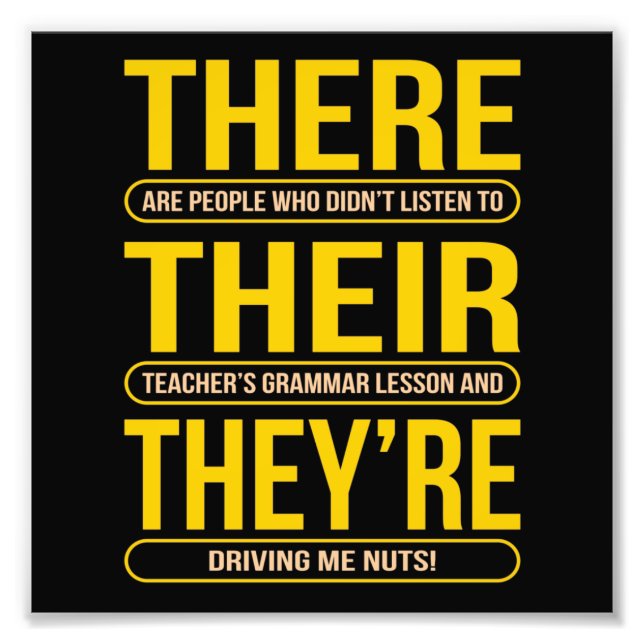 Dort sind sie Englischlehrer Fotodruck (Vorne)