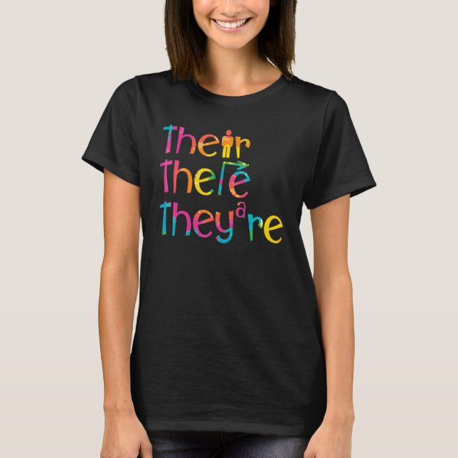 Dort sind sie Englischlehrer Grammatikpolizei T-Shirt (Vorderseite)