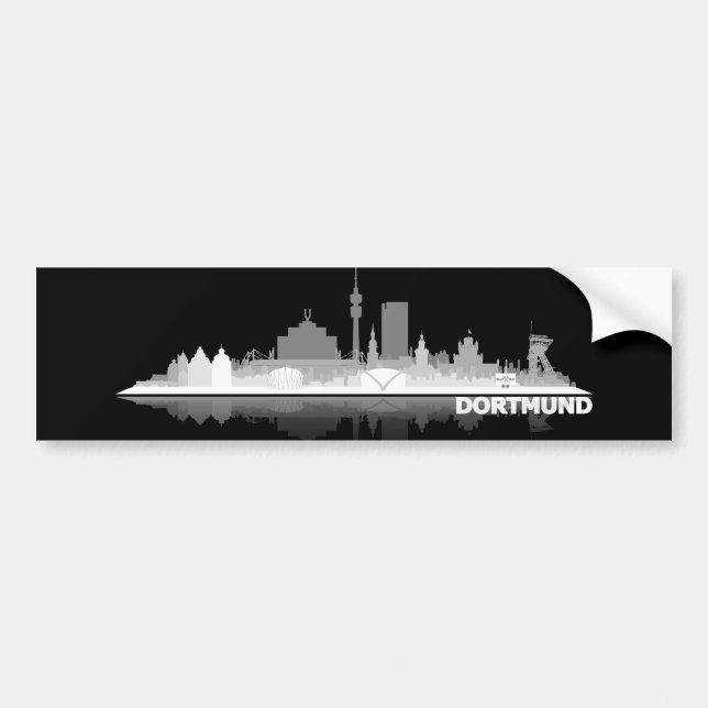 Dortmund City Skyline Autoaufkleber (Vorne)