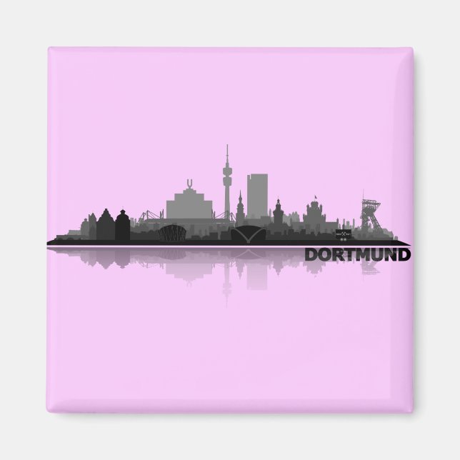 Dortmund City Skyline - Kühlschrankmagnet Magnet (Vorne)