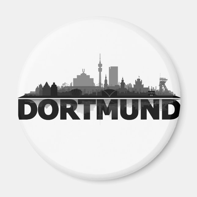 Dortmund City Skyline - Kühlschrankmagnet Magnet (Vorne)