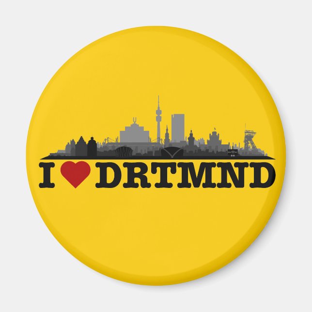 Dortmund City Skyline - Kühlschrankmagnet Magnet (Vorne)