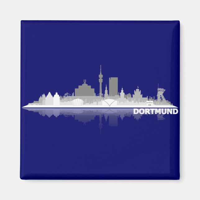 Dortmund City Skyline Kühlschrankmagnet Magnet (Vorne)