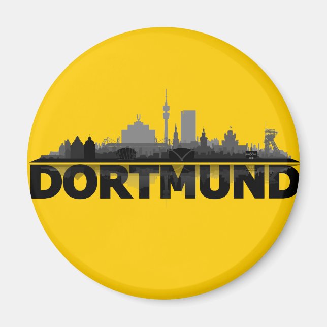 Dortmund City Skyline - Kühlschrankmagnet Magnet (Vorne)