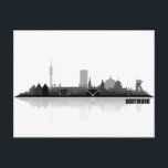 Dortmund City Skyline Postkarte<br><div class="desc">Diese Silhouette zeigt Dortmunder Skyline die. Ō den Ō,  diese prägnanische,  für Dortmund die,  hat Designer Illustration geschaffen.</div>