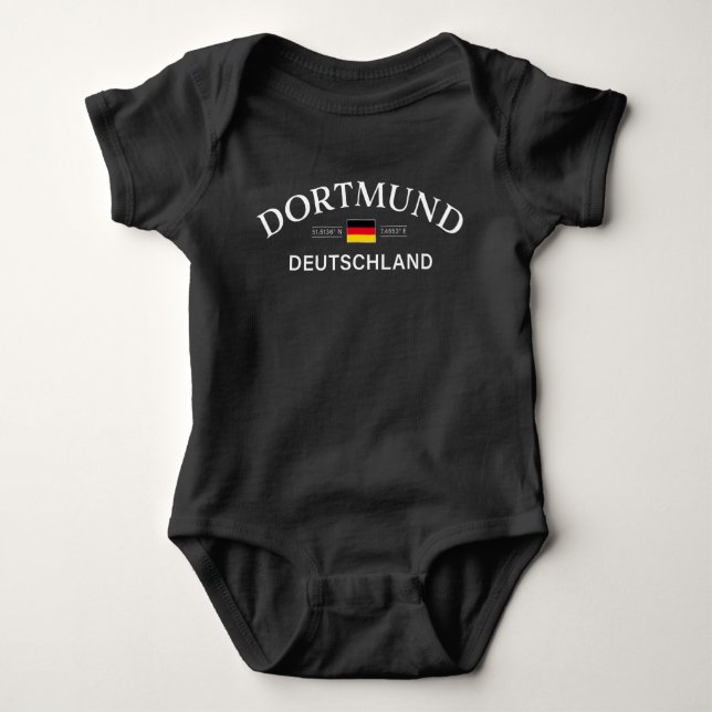 Dortmund Deutschland Coordinates German Baby Strampler (Vorderseite)