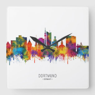 Dortmund Deutschland Skyline Quadratische Wanduhr