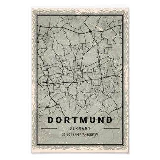 Dortmund Germany map print poster canvas