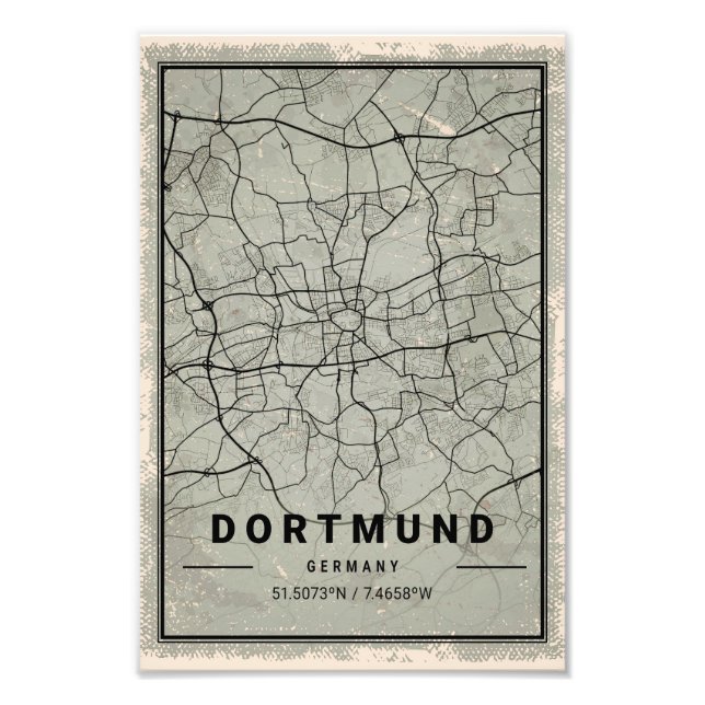 Dortmund Germany map print poster canvas (Vorne)
