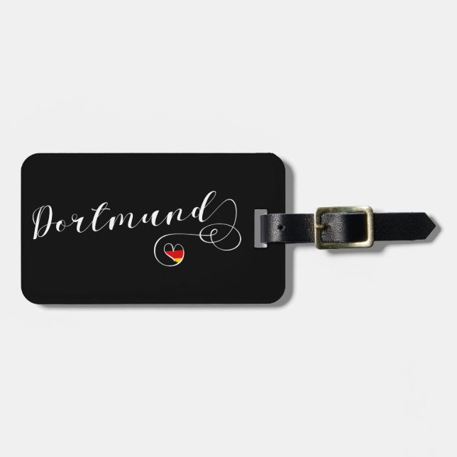 Dortmund Heart Luggage Tag Template, Deutschland Gepäckanhänger (Vorderseite horizontal)