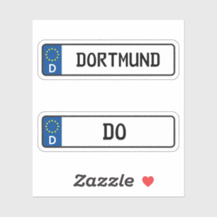 Dortmund kennzeichen, deutsches Kfz-Genehmigungsze Aufkleber