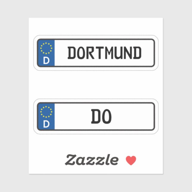 Dortmund kennzeichen, deutsches Kfz-Genehmigungsze Aufkleber (Blatt)