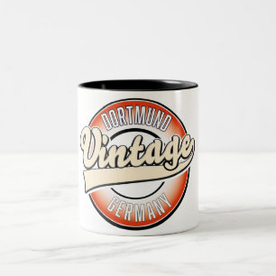Dortmund Vintage Style Logo Zweifarbige Tasse