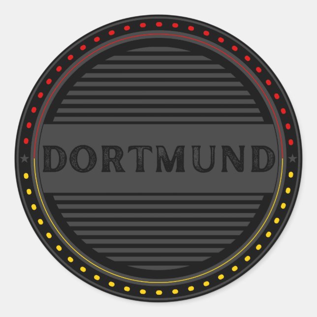 Dortmunder City Pride Emblem – Deutsche Identität Runder Aufkleber (Vorderseite)