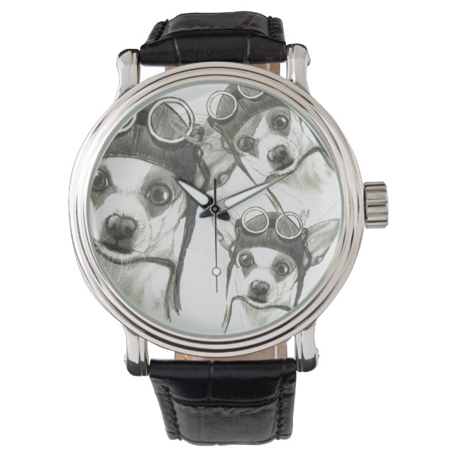 Dory the ChiWee (Tiny Chihuahua) von Carol Zeock Armbanduhr (Vorderseite)