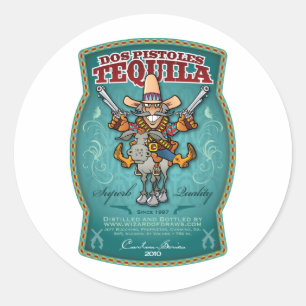 Dos Pistoles Tequila Runder Aufkleber