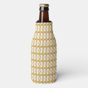 Dose/Flasche Cooler - Golden Wicker Look Rings Flaschenkühler