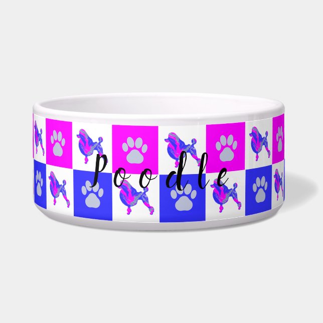 Dose & Paw Hot Pink & Blue Pet Bowl Napf (Vorderseite)