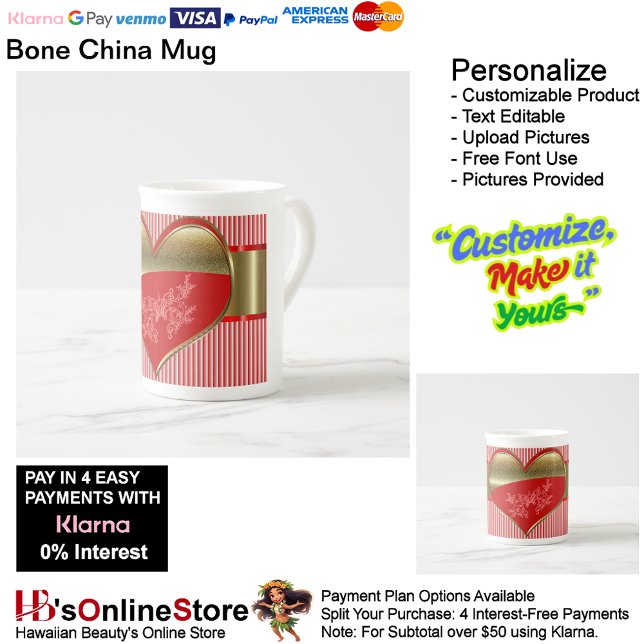 Dosen für die Tasse der Knochen-Spezialität China (Boxes of Hearts Bone Specialty China Mug.)