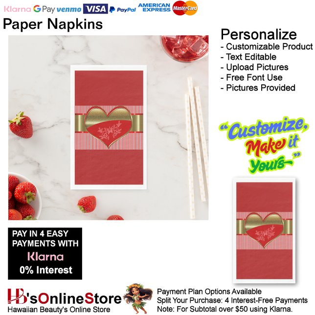 Dosen für Hearts Paper Napkins Handtuch Serviette (Boxes of Hearts Paper Napkins Guest Towel.)