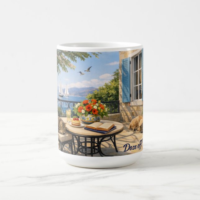 Dösen Sie ein! Sage Vintage Sealife   Kaffeetasse (Mittel)