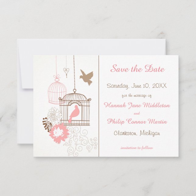 Dosen und Käfige - 3x5 Save the Date (Vorderseite)