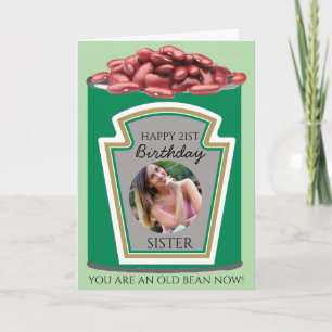 Dosen von Bohnen Personalisiertes Foto Funny Birth Karte
