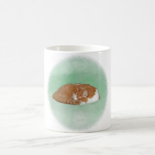 Dösende Orange Katze Tasse