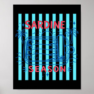 Dosenfisch Sardinen Retro-Grafik Sommer für Männer Poster