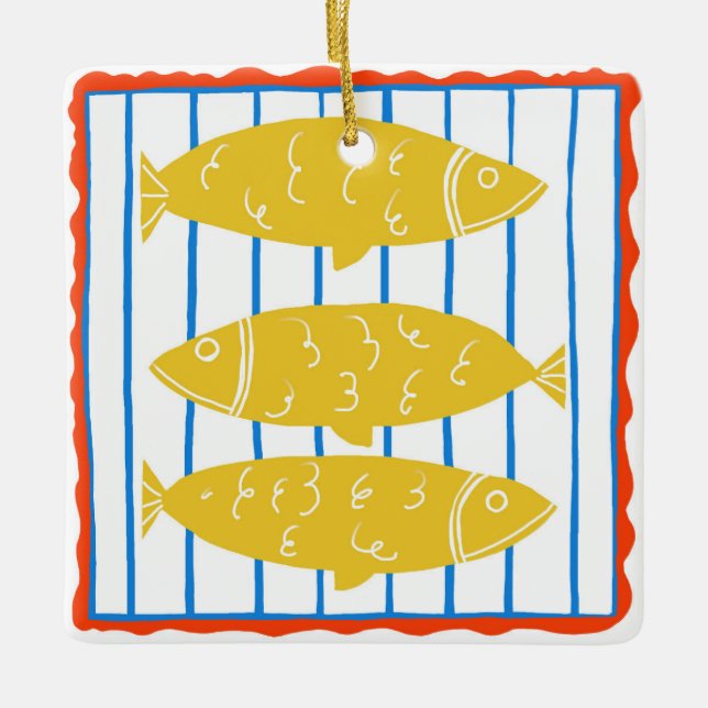 Dosenfisch-Schmuck Keramikornament (Vorderseite)
