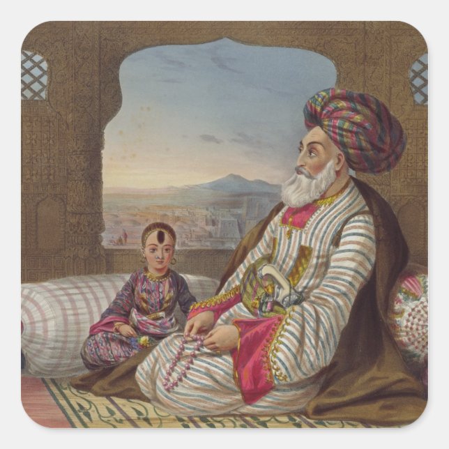Dost Mahommed (1793-1863) King of Caubul and his Y Quadratischer Aufkleber (Vorderseite)