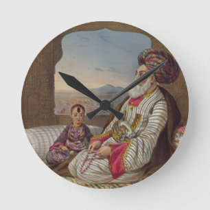 Dost Mahommed (1793-1863) König Caubul und sein Y Runde Wanduhr