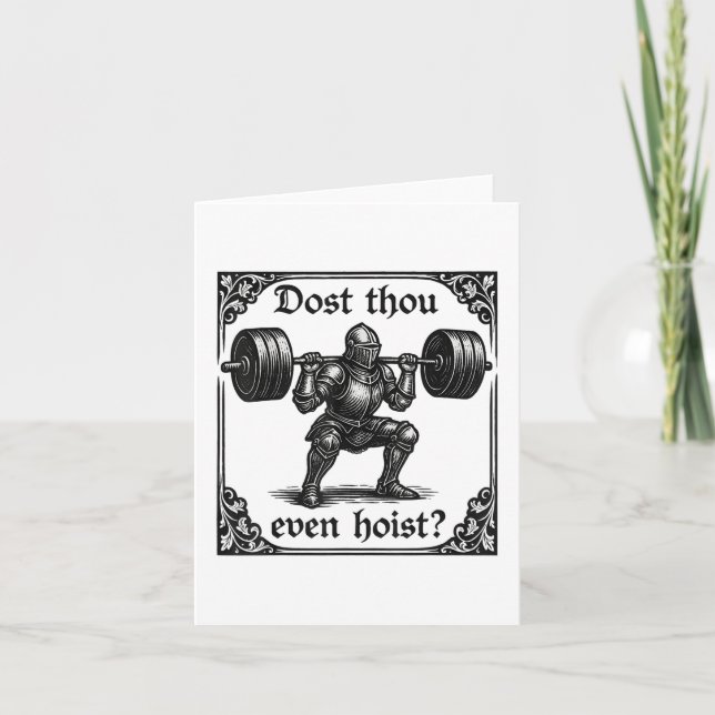Dost you sogar Hoist Funny Gothic Deadlift Gym Karte (Vorderseite)