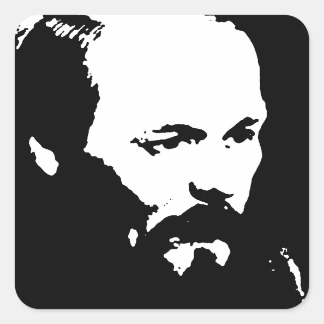 Dostoevsky Quadratischer Aufkleber (Vorderseite)
