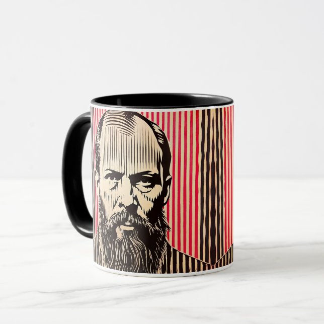 Dostojewski im BAUHAUS-Stil Tasse (Vorderseite Links)