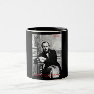 Dostojewsky "gottesfürchtig" Liebe Zitat Geschenke Zweifarbige Tasse