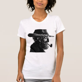 Dot-and-Line-Portrait: Kleiner alter Mann rauchen  T-Shirt