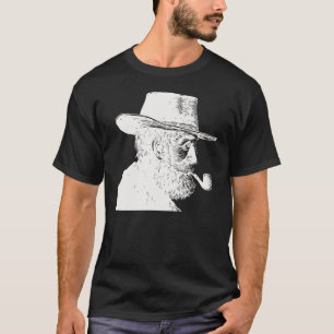 Dot-and-Line-Portrait: Kleiner alter Mann rauchen  T-Shirt