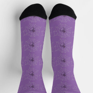 Dot Art Black Widow Spider im Web Socken