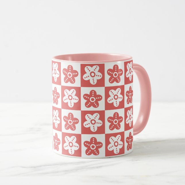 Dot Blume Red White Tasse (VorderseiteRechts)