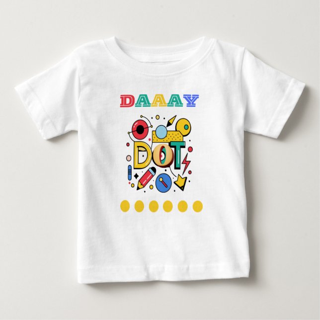 Dot Day, ein Spaß Design für Ihren kleinen Künstle Baby T-shirt (Vorderseite)