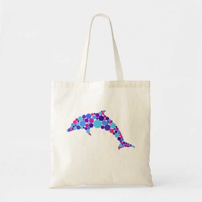 Dot Dolphin Colorfull Abstrakt Sea Animal Tragetasche (Vorne)